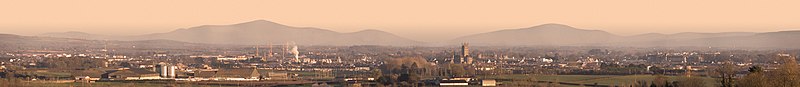A panorama of Kilkenny City in County Kilkenny, Ireland (taken from about 4km west of the town)