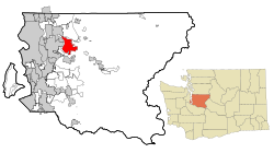 Location of Sammamish in Washington.