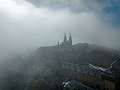 L'abbaye de Banz, prise d'un drone trempé dans le brouillard. Photo septembre 2022.