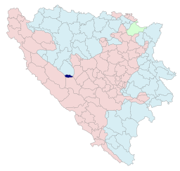 Kommunens läge i Bosnien och Hercegovina