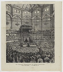 Interior del Cirque Fernando durante un evento político (1882)