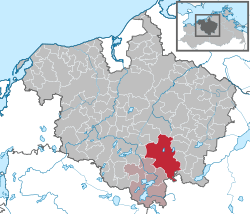 Elhelyezkedése Rostock járás térképén