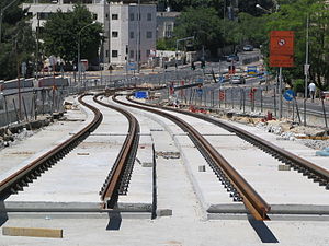 Construction of Jerusalem Light Rail in 2007