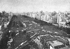 Buenos Aires : manifestation péroniste vers 1950