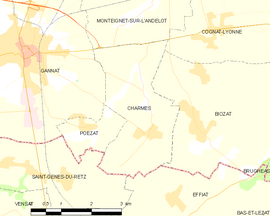 Mapa obce Charmes