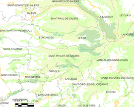 Mapa obce Saint-Projet-de-Salers