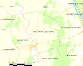 Mapa obce Saint-Martin-des-Champs