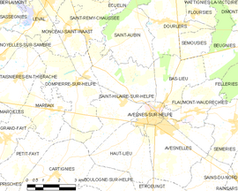 Mapa obce Saint-Hilaire-sur-Helpe