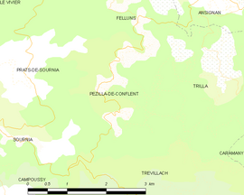 Mapa obce Pézilla-de-Conflent