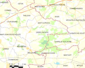 Poziția localității Gréez-sur-Roc