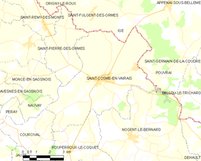 Poziția localității Saint-Cosme-en-Vairais