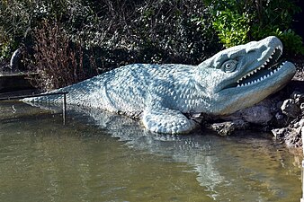 Una representació de 1854 de Mosasaurus al Crystal Palace Park