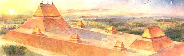 Reconstrucción del mayor monk de la ciudad de Cahokia.