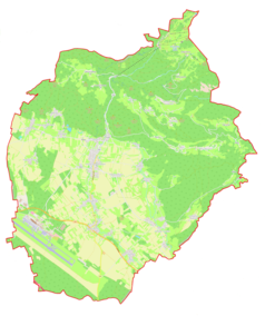 Mapa konturowa gminy Cerklje na Gorenjskem, blisko centrum u góry znajduje się punkt z opisem „Stiška vas”
