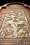 mosaico romano de Apamea mostrando una escena de caza