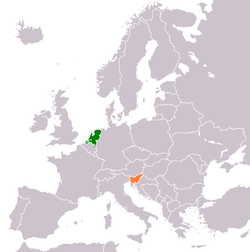 Карта с указанием местоположения Нидерландов и Словении
