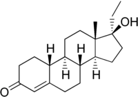Représentation semi-développée de la noréthandrolone