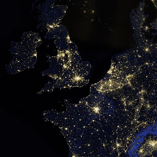 Northwestern Europe at night by VIIRS
