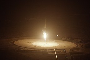 Falcon 9 Flight 20 historic first-stage landing at CCSFS Landing Zone 1, 22 December 2015 ORBCOMM-2 First-Stage Landing (23271687254).jpg