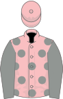 Pink, Grey spots and sleeves, Pink cap