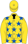 Yellow, royal blue stars on body