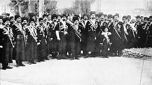 Persian Cossack Brigade in Tabriz in 1909 Persian Cossack Brigade.jpg