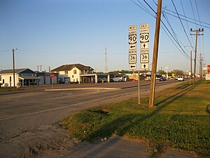 View is east at US 90 Alt. and SH 36 in Rosenberg