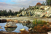 Mountain park Ruskeala in Karelia.Russian