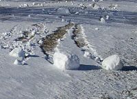 Snow rollers at Lincoln Christian College, Illinois