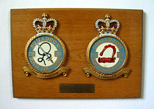 Squadron badges in Tempsford church.jpg