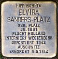 Stolperstein für Elvira Sanders-Platz (Moltkestraße 84)