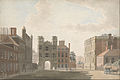 Whitehall Showing Holbein's Gate and Banqueting Hall, Thomas Sandby, c. 1760, vista da sud