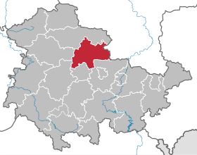 Localisation de Arrondissement de Sömmerda