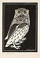 Twee uilen (houtsnede, 1921)