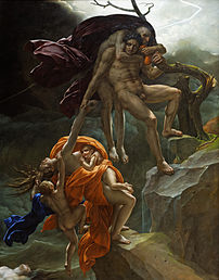 Scène de Déluge, huile sur toile d'Anne-Louis Girodet (1806, musée du Louvre). (définition réelle 3 453 × 4 416)
