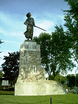 Statue honouring heroine Madeleine de Verchères.