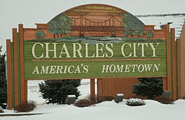 Welkomstbord van Charles City