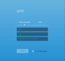 Inicio de sesión en la aplicación web de Wire