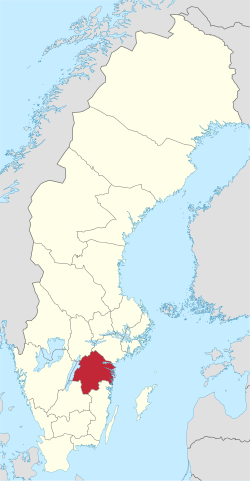 Location map of Östergötland County in Sweden