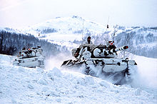 A Norwegian Army Leopard 1A1 2 norwegian Leopard tanks in the snow.jpg