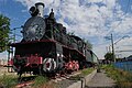 Locomotiva 3ա705-46 și un vechi vagon