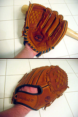 Baseball glove front back