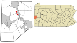 Location in Beaver County and state of Pennsylvania