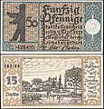 50 Pfennig Notgeldschein von Berlin (1921), Bezirk Treptow