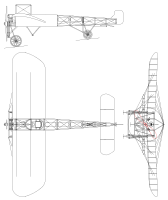 Třípohledový výkres aeroplánu Blériot XI