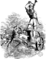 Thór jedoucí na svém voze taženém kozly Tanngnjóstem a Tanngrisniem