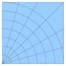 A curvilinear grid.