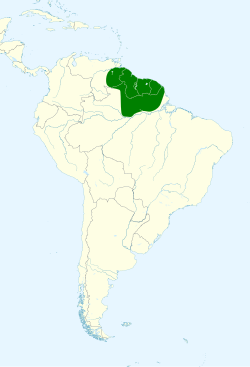 Distribución geográfica de la chara de Cayena.