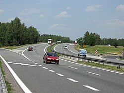 Blick auf die Auffahrt der S1 auf die A4 in Richtung Krakau