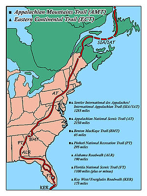 Eastern Continental Trail Route Map